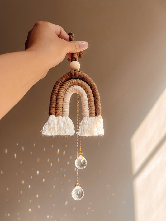 Macrame Suncatcher Rainbow | Window Hanging Light Catcher