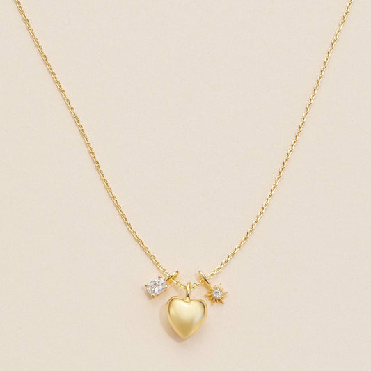 Heart & Charm Trio Necklace