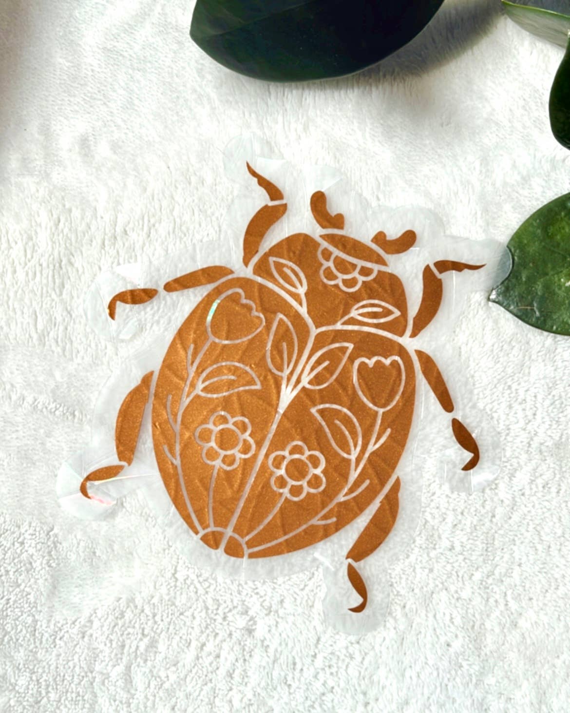 Floral Ladybug | Beetle Suncatcher | Prismatic Window Cling