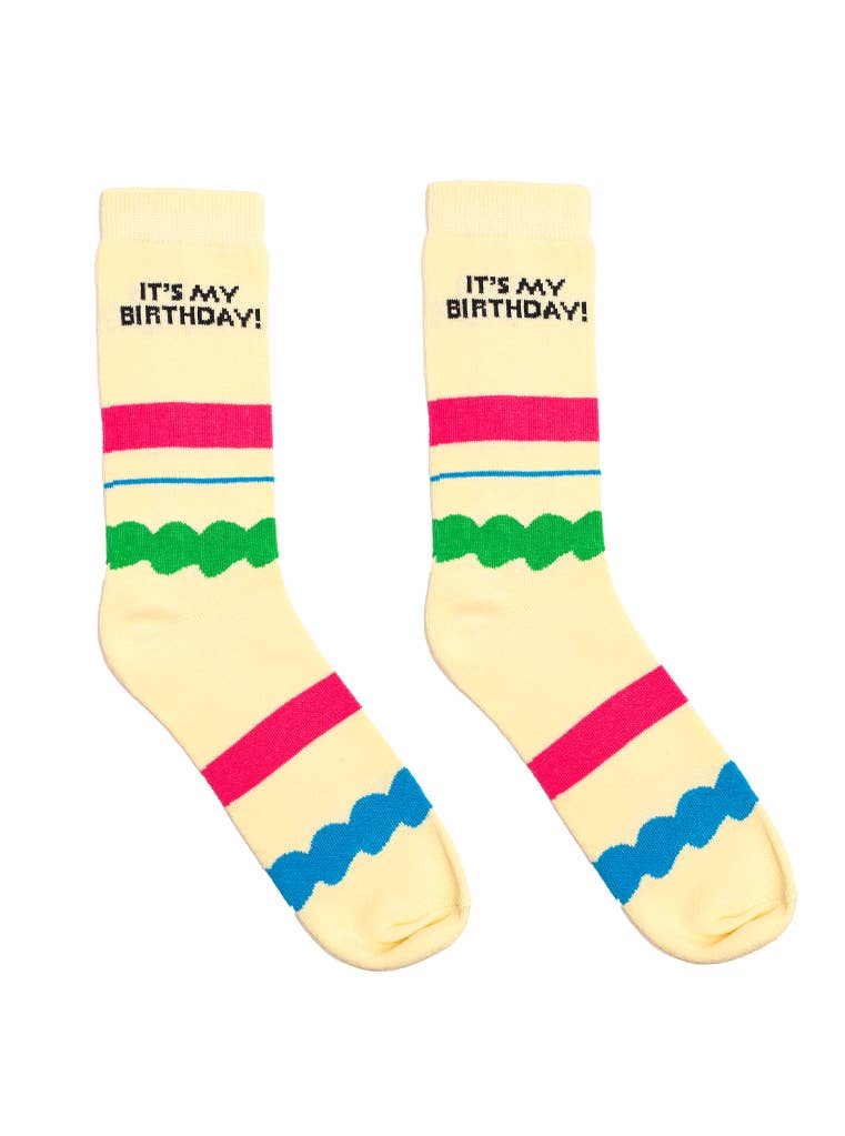 Crew Socks - Cake - "It's My Birthday" - Cream