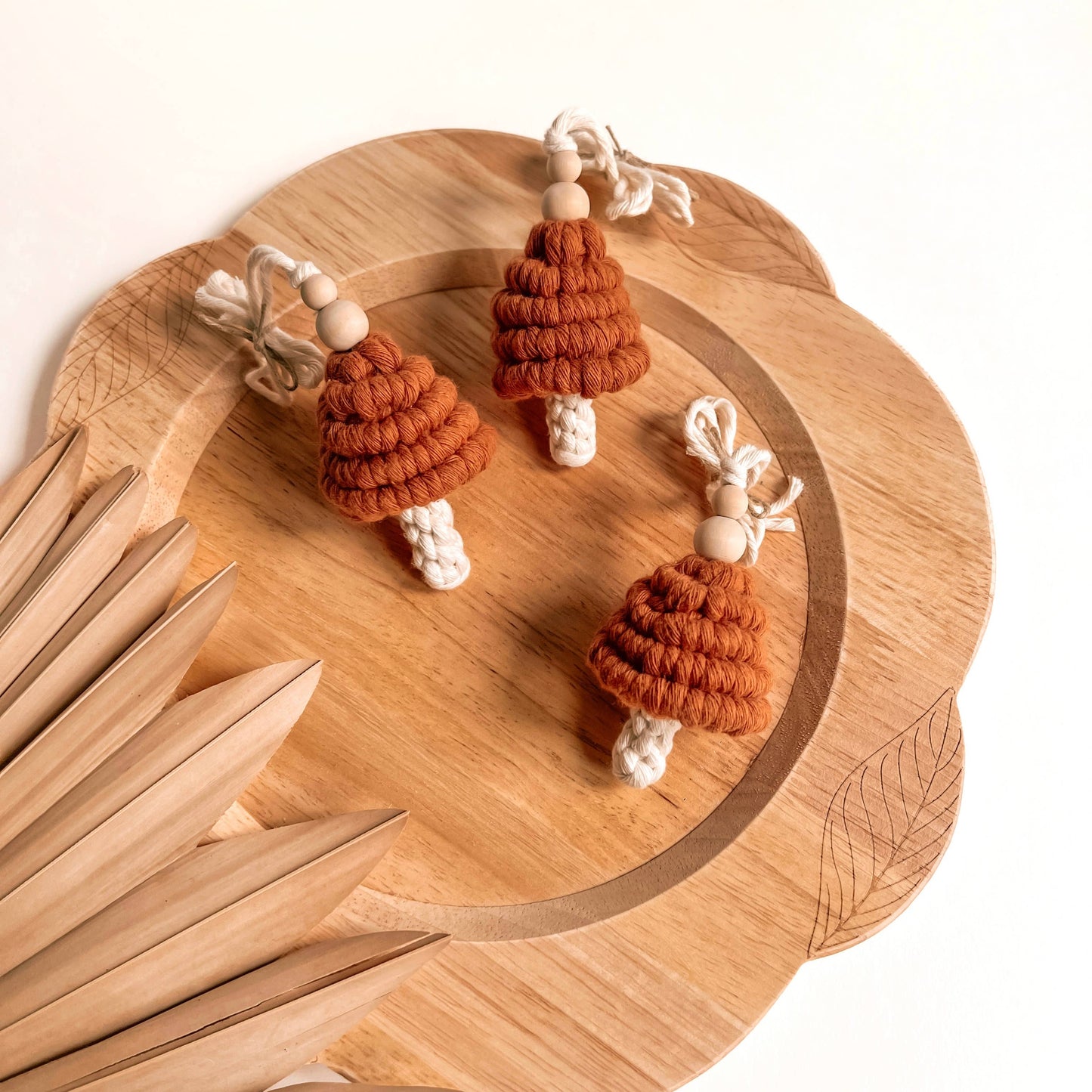 Macrame Car Charm Mushroom Diffuser | RearView Mirror Hanger