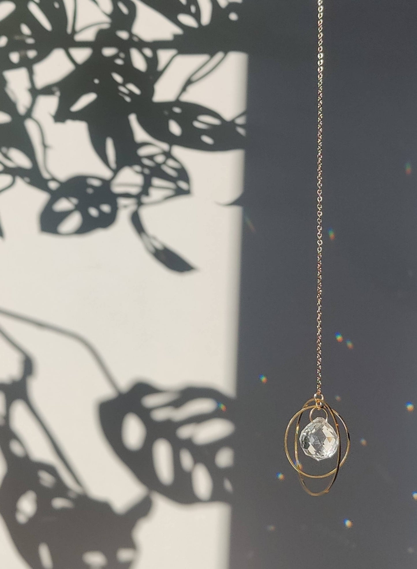 Mini Suncatcher GALAXY in brass and glass crystal