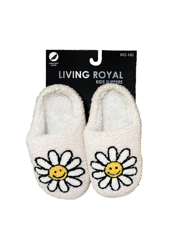 Indoor / Outdoor Slippers - Kids- Checker w/Red Flower -Pink