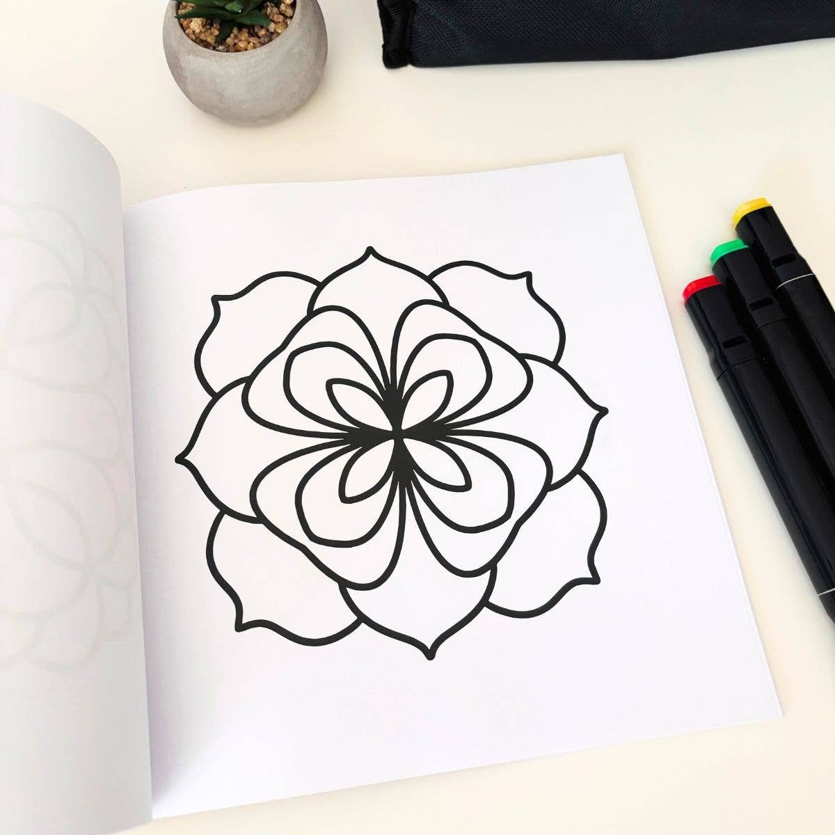 Flowing Mandalas Bold & Simple Coloring Book