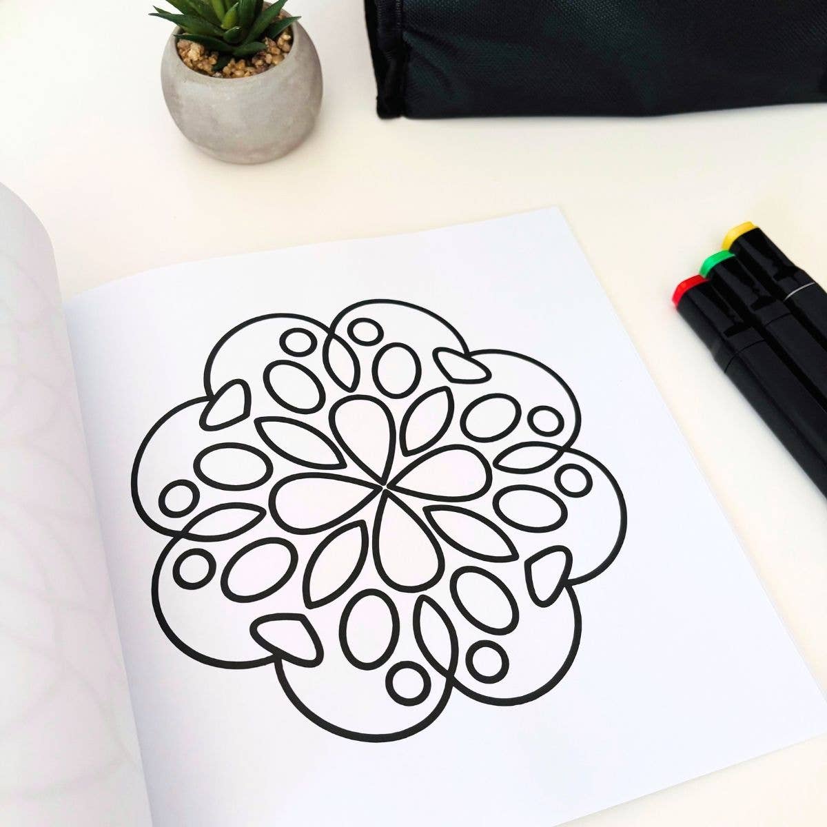 Flowing Mandalas Bold & Simple Coloring Book