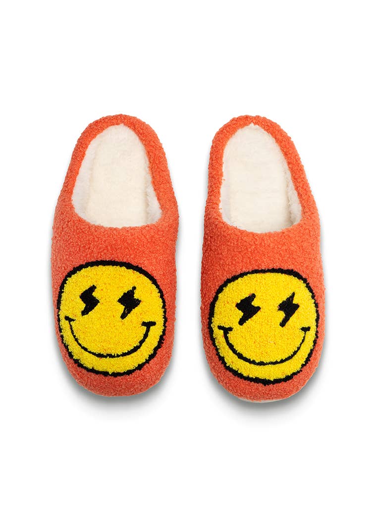 Indoor / Outdoor Slippers - Bolt Eyes Happy Faces - Orange