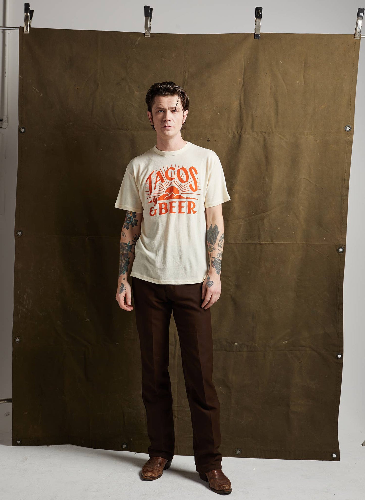 Tacos & Beer Western Vintage Style Tee for Men & Women
