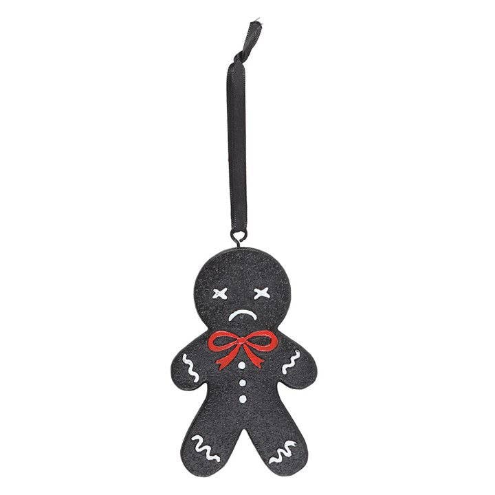 Spooky Gingerbread Man Gothic Christmas Ornament