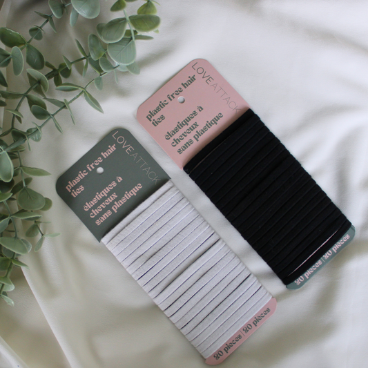 Organic Plastic Free Biodegradable Hair Ties - 20 Pack