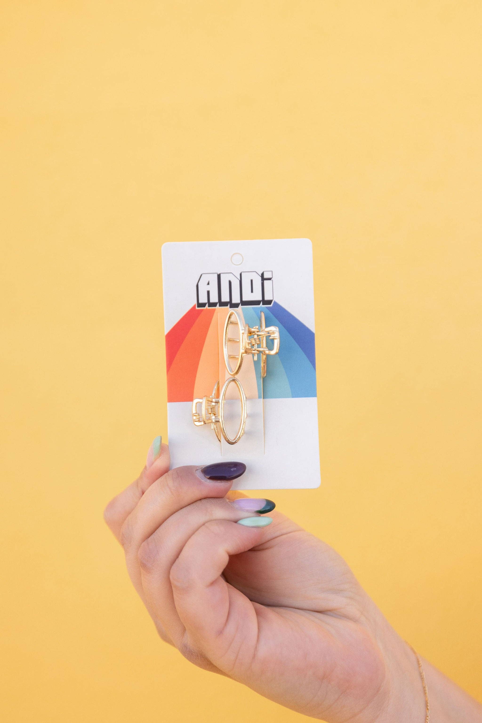 Micro Gold Claw Clip: Rectangle