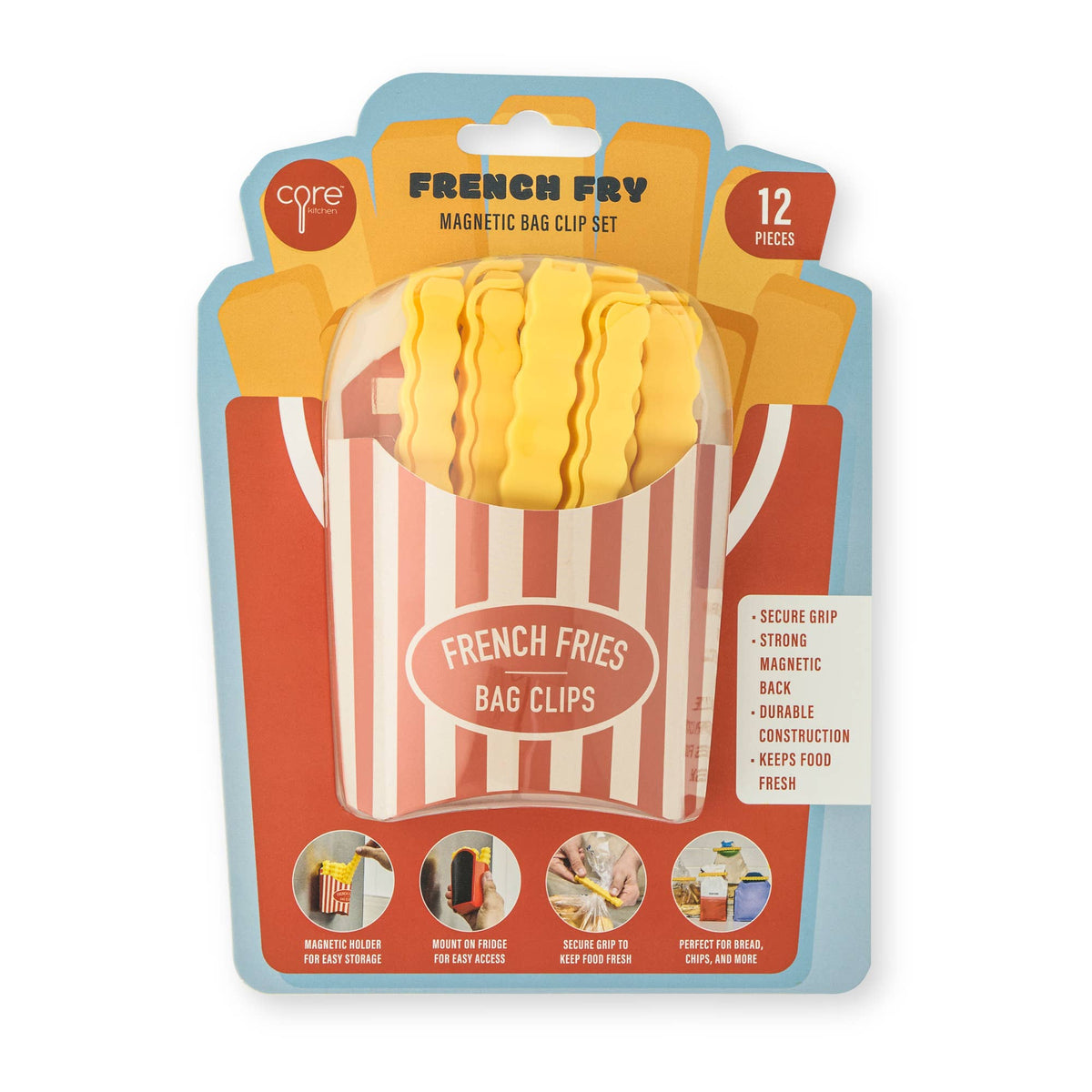 12pc Magnetic French Fry Bag Clips
