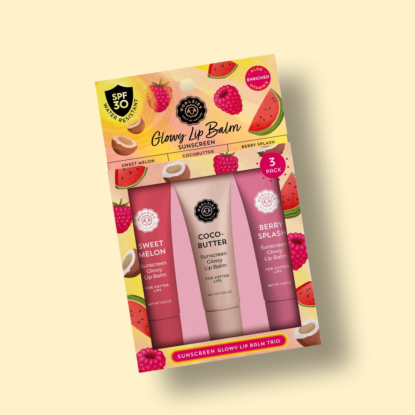 Sunscreen Glowy Lip Balm Trio – SPF 30