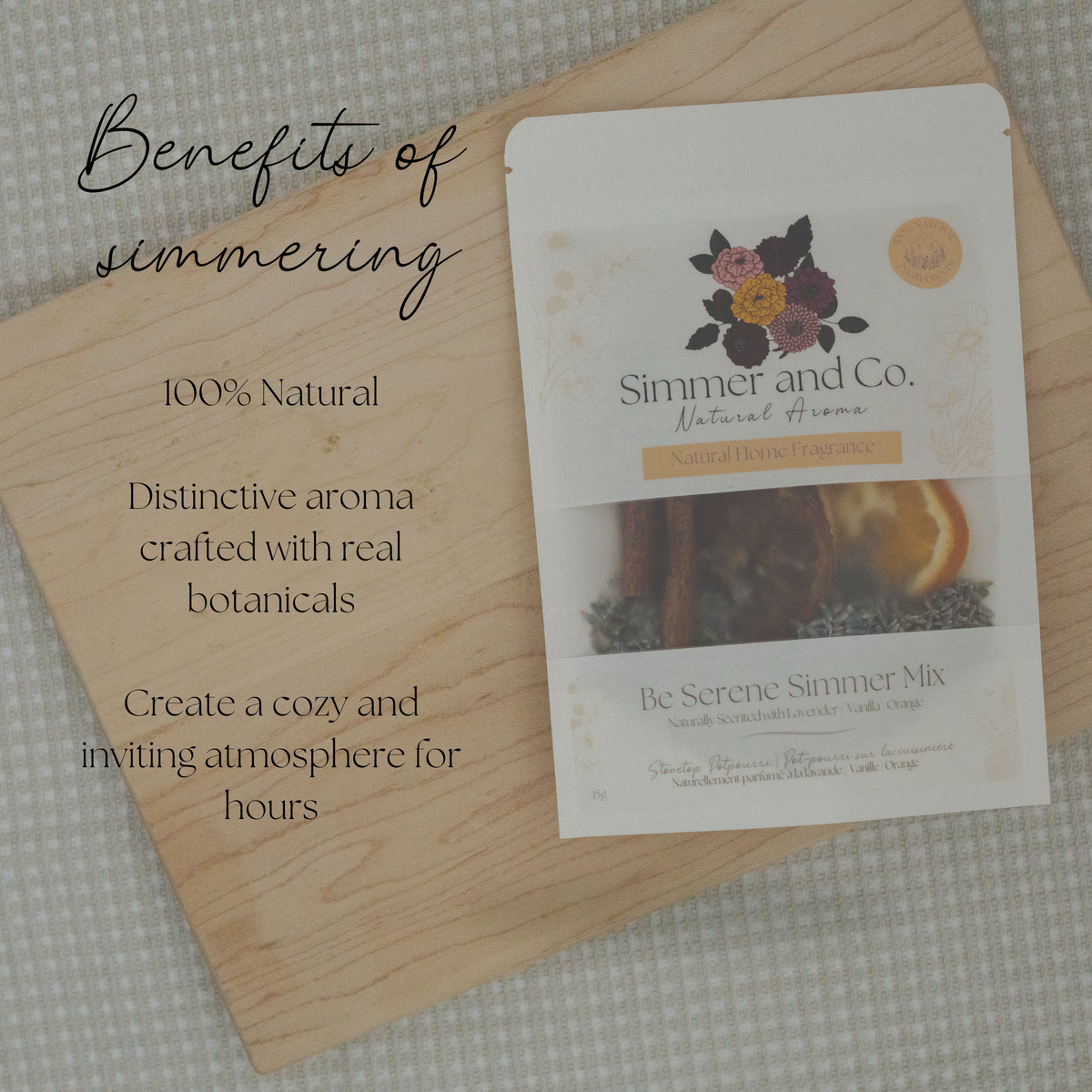 Be Serene Simmer Pot Mix, Natural Lavender Citrus Aroma