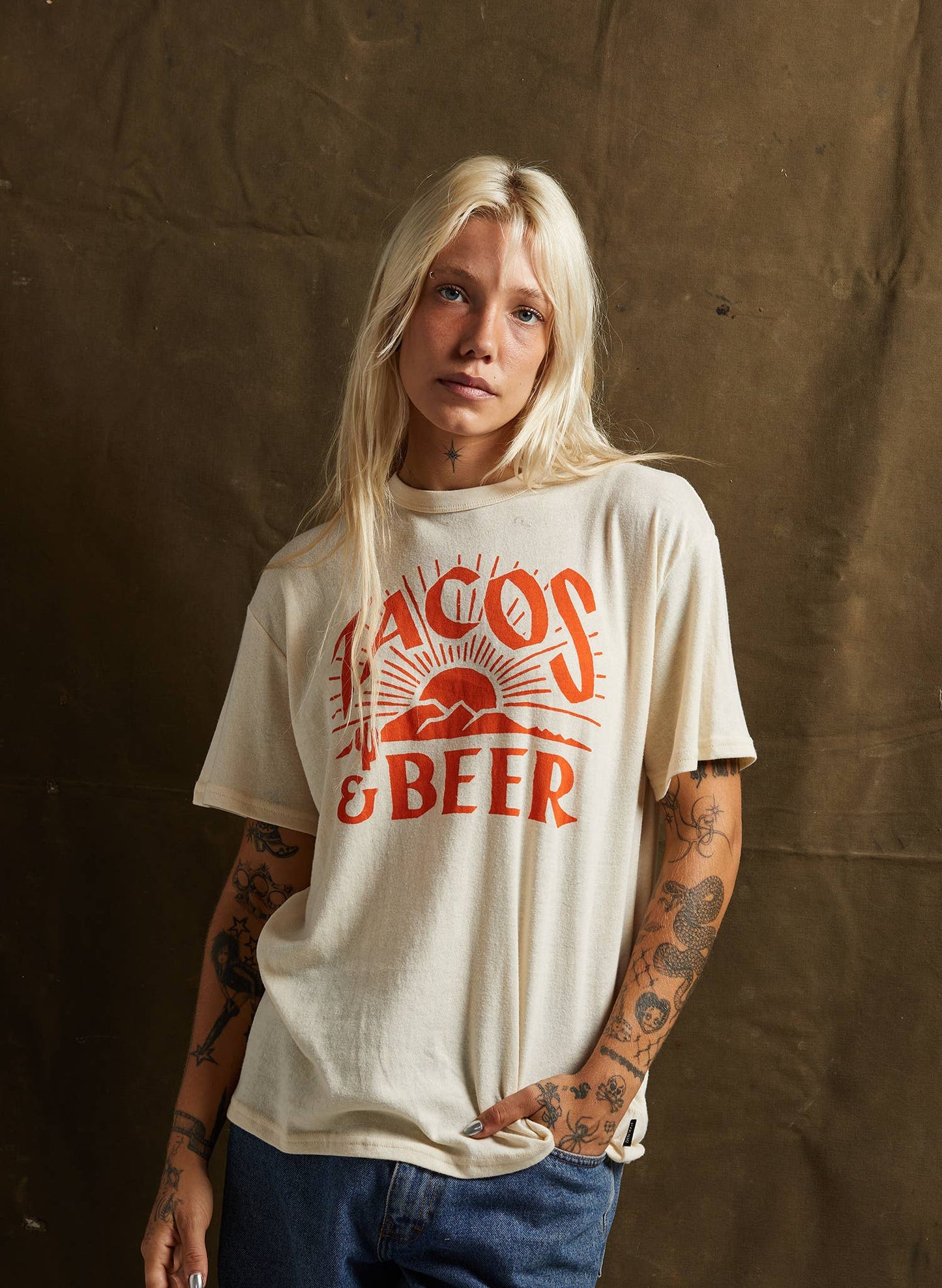 Tacos & Beer Western Vintage Style Tee for Men & Women