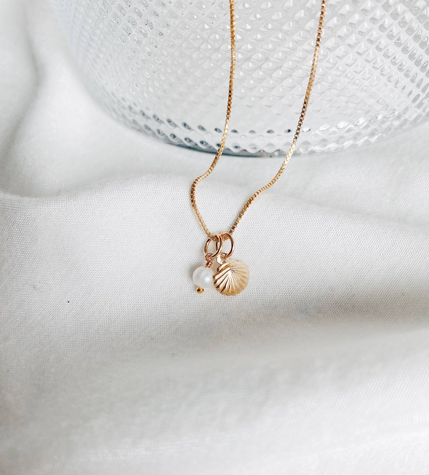Pearl + Shell Pendant Necklace