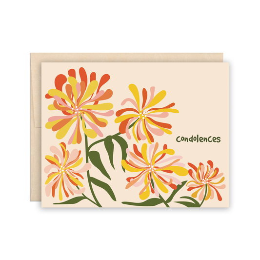 Honeysuckle Condolence Sympathy Card, Nature Greeting Card