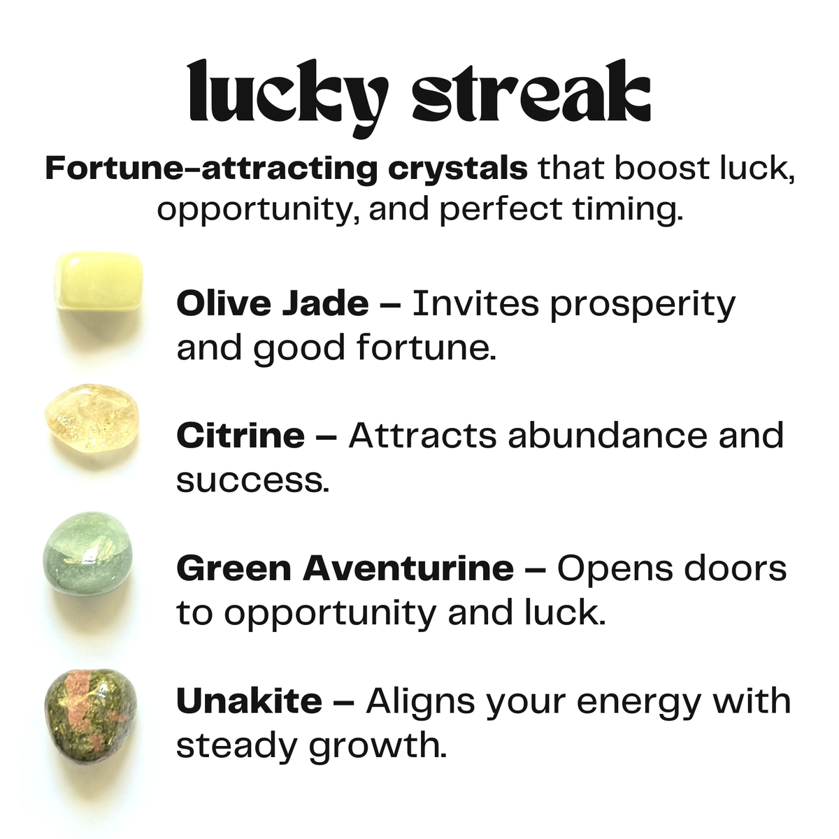 Lucky streak - crystals for good luck - fun cheeky gift