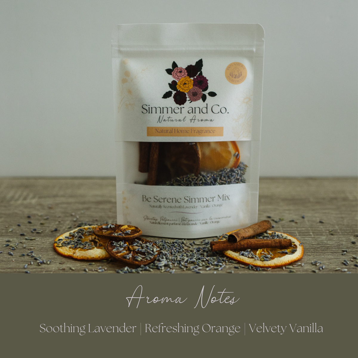 Be Serene Simmer Pot Mix, Natural Lavender Citrus Aroma