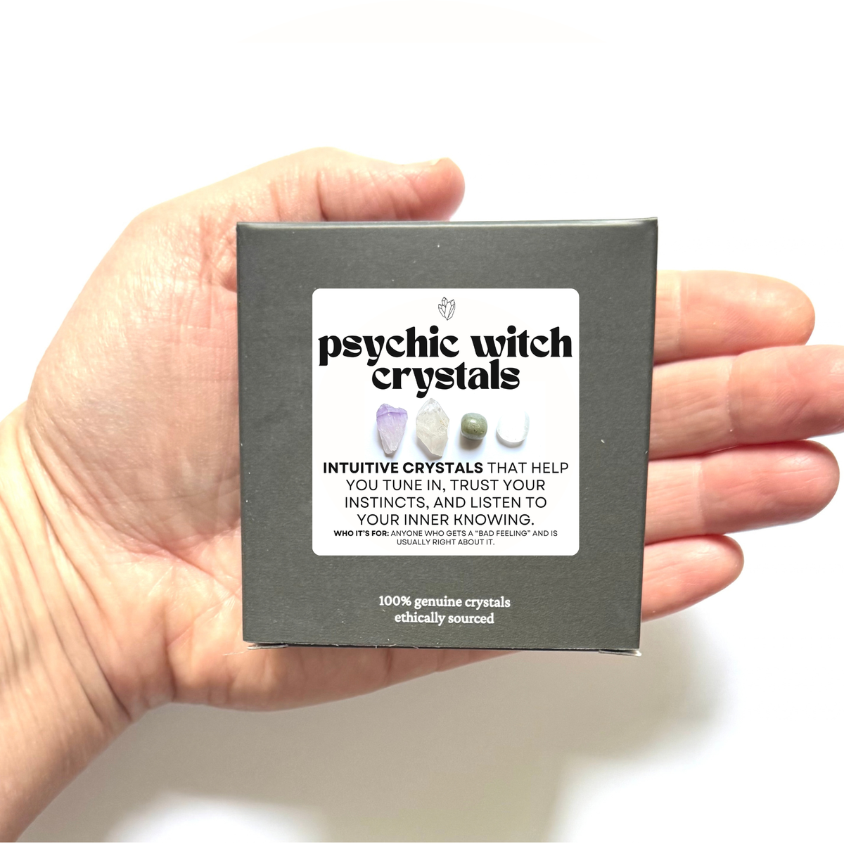 Witchy X Crystal Energy Sets - little magic crystal sets for protecting your peace, calling in love, or manifesting money