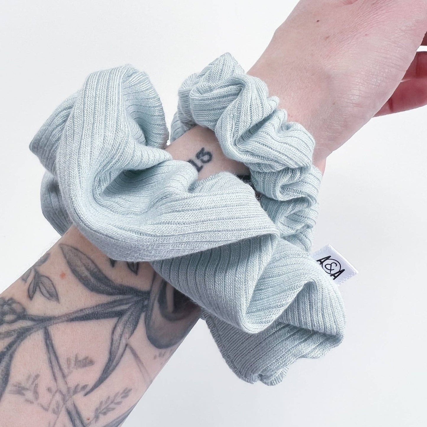 Mint - Ribbed Knit Regular Scrunchies