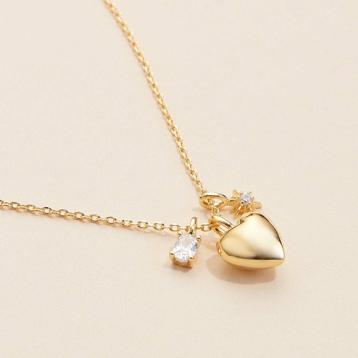 Heart & Charm Trio Necklace