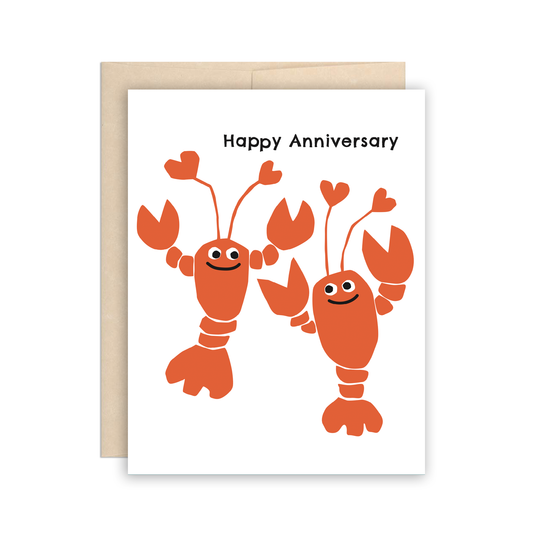 Cute Lobster Anniversary Love Greeting Card
