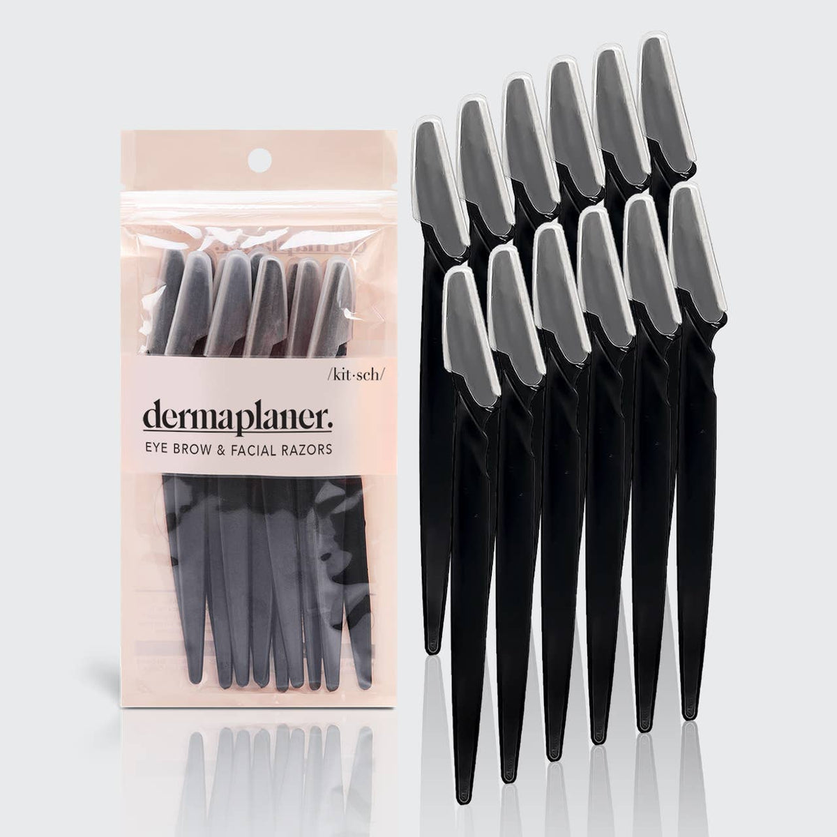 Recycled Plastic Dermaplaners 12pc Set - Black