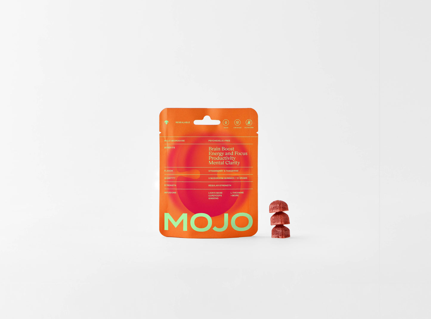 Brain Boosting Gummies, Strawberry Tangerine