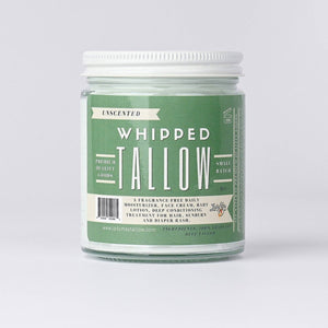 Open image in slideshow, Unscented Whipped Tallow, 100% Grass Fed Beef Tallow Moisturizer
