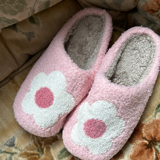 Pink flower slipper