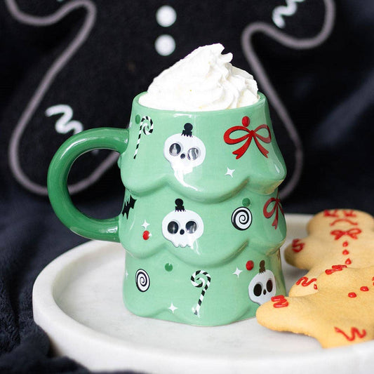 Merry Creepmas Gothic Christmas Tree Mug