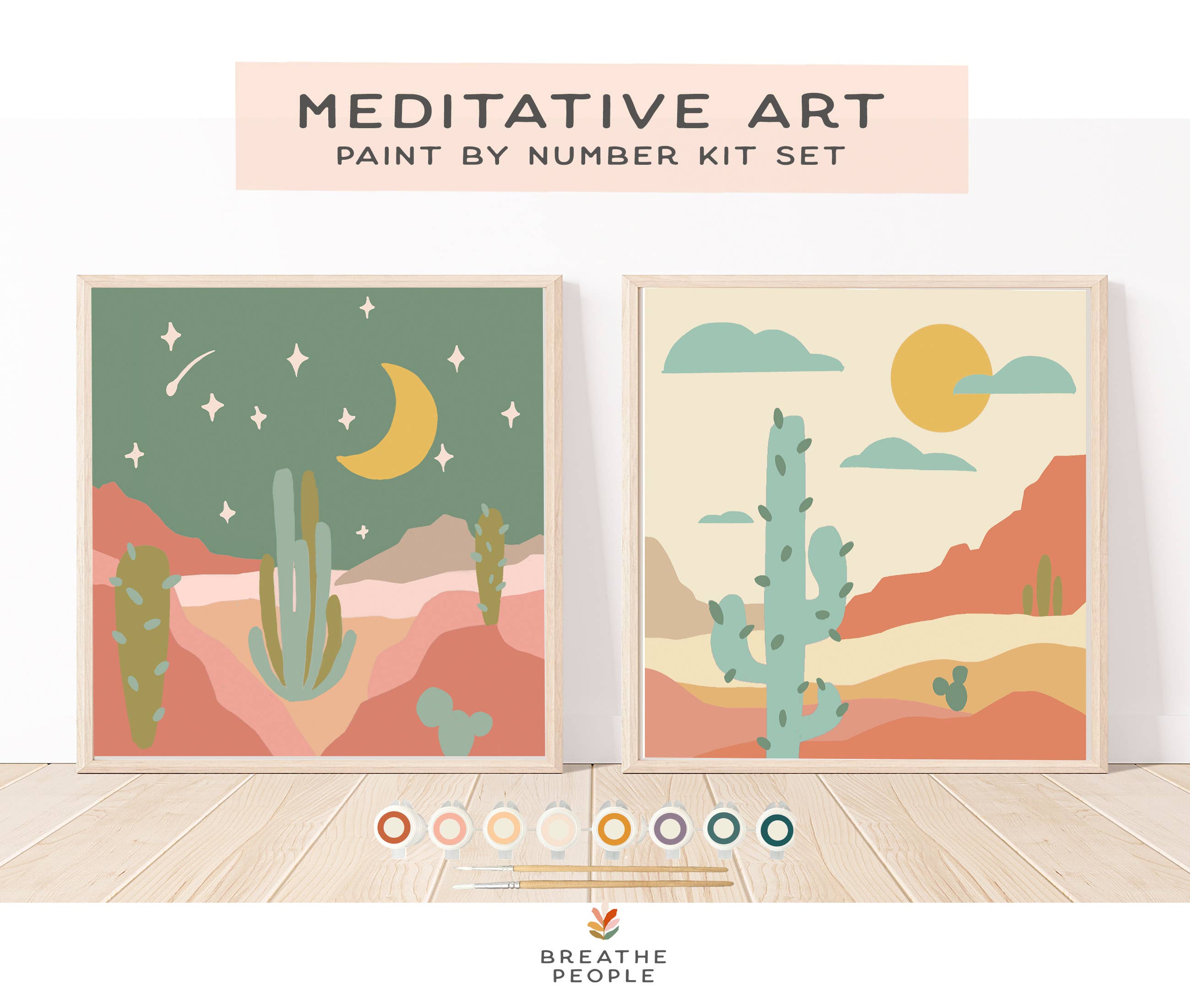 Zen Desert Meditative Art Paint by Number Kit + Easel
