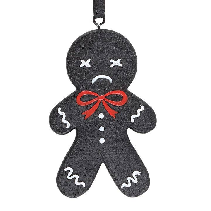 Spooky Gingerbread Man Gothic Christmas Ornament
