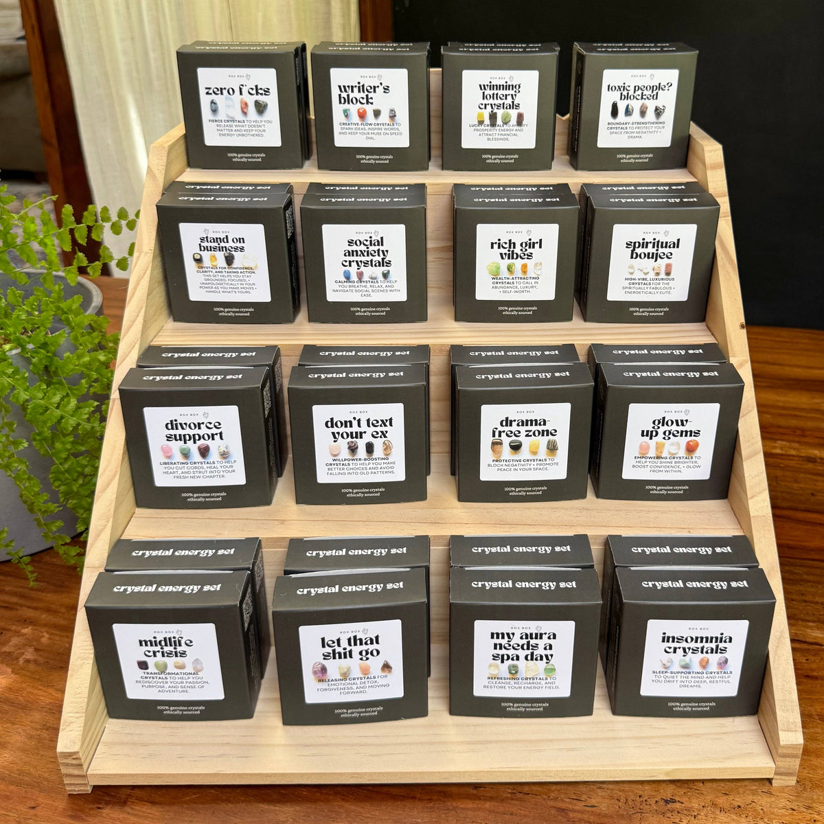 Witchy X Crystal Energy Sets - little magic crystal sets for protecting your peace, calling in love, or manifesting money