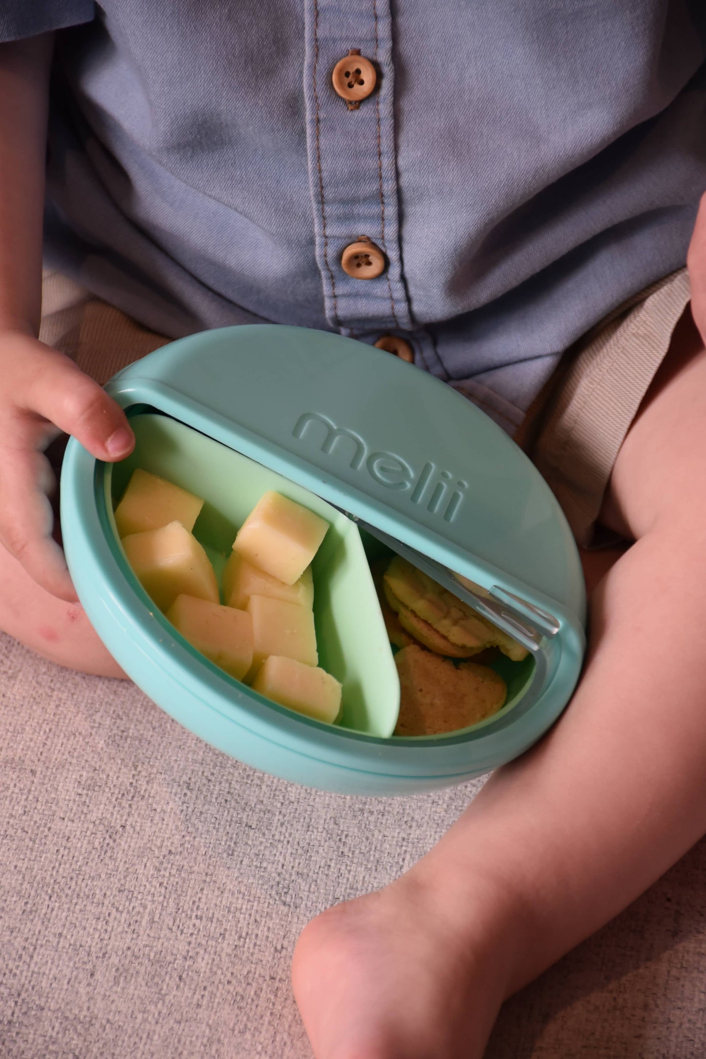 Spin Snack Container, Food Storage for Kids, 3 Compartments
