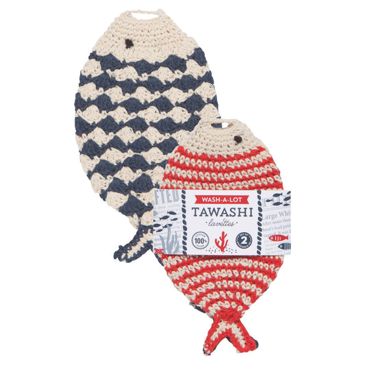 Little Fish Tawashi Crocheted Dishcloths Set of 2