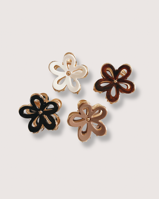 Flower Gold Claw Clip
