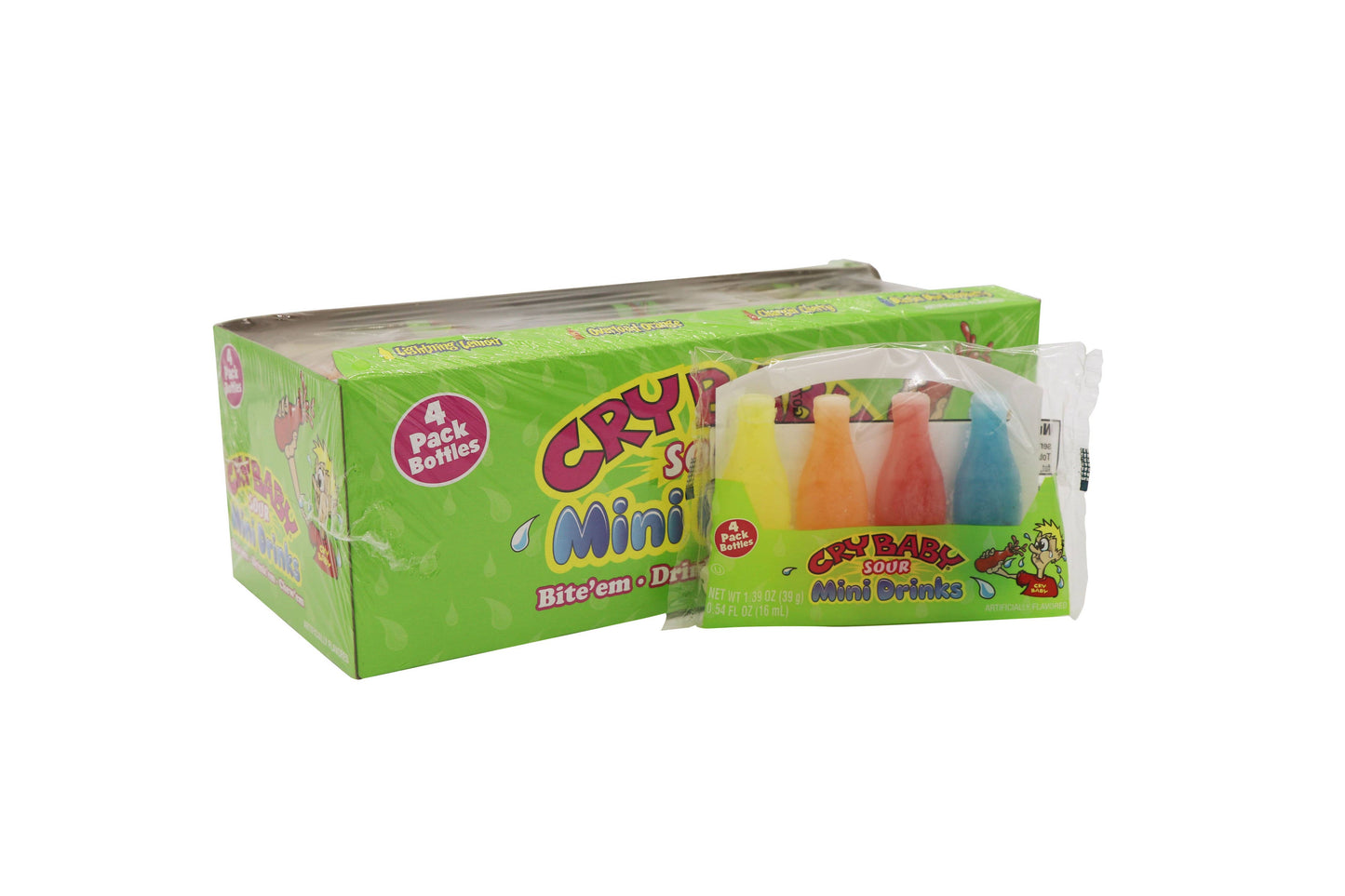 Cry Baby Candy Sour Mini Drinks 1.39oz, 18ct
