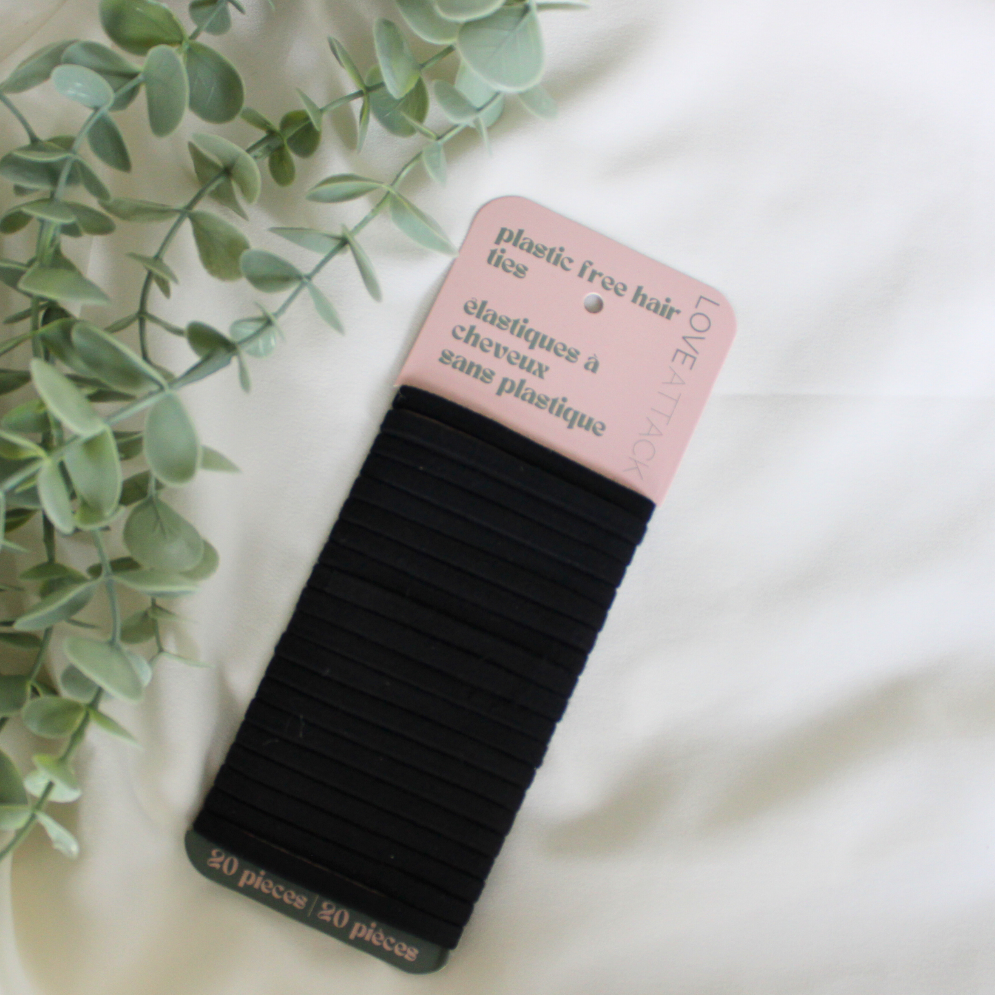 Organic Plastic Free Biodegradable Hair Ties - 20 Pack