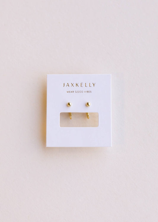 Huggies - Gold Sphere - Gold Earrings