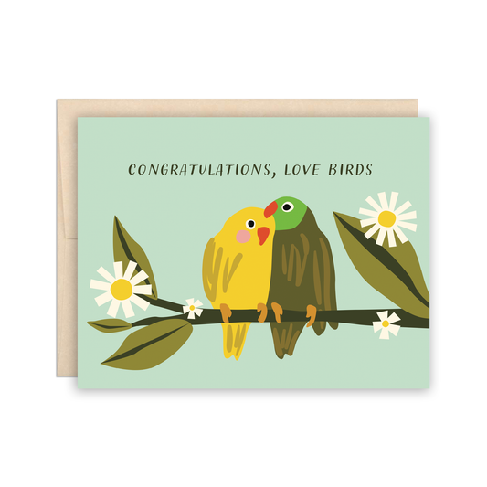 Congratulations, Love Birds Card Anniversary, Wedding, Love