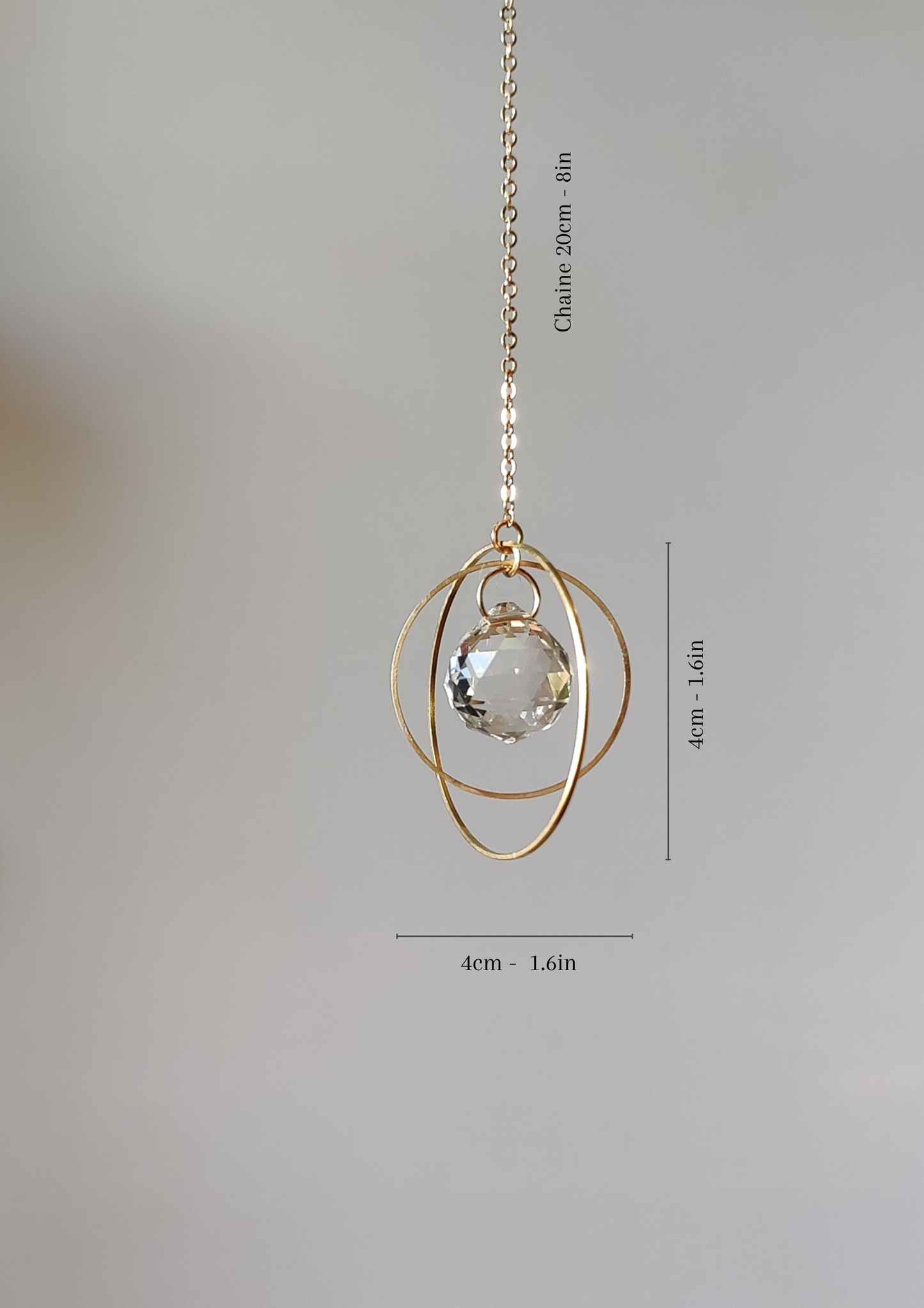 Mini Suncatcher GALAXY in brass and glass crystal