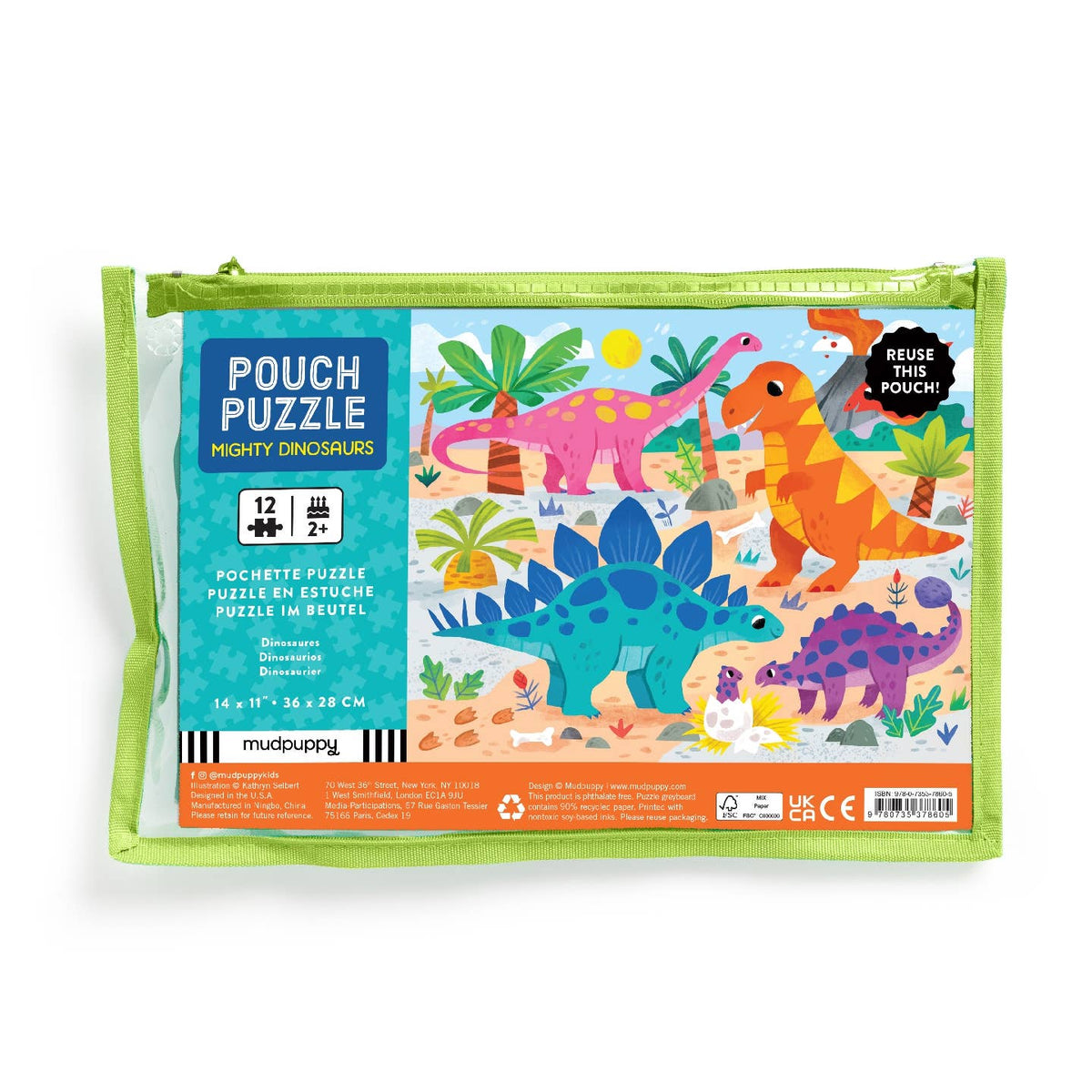 Mighty Dinosaurs 12 Piece Pouch Puzzle