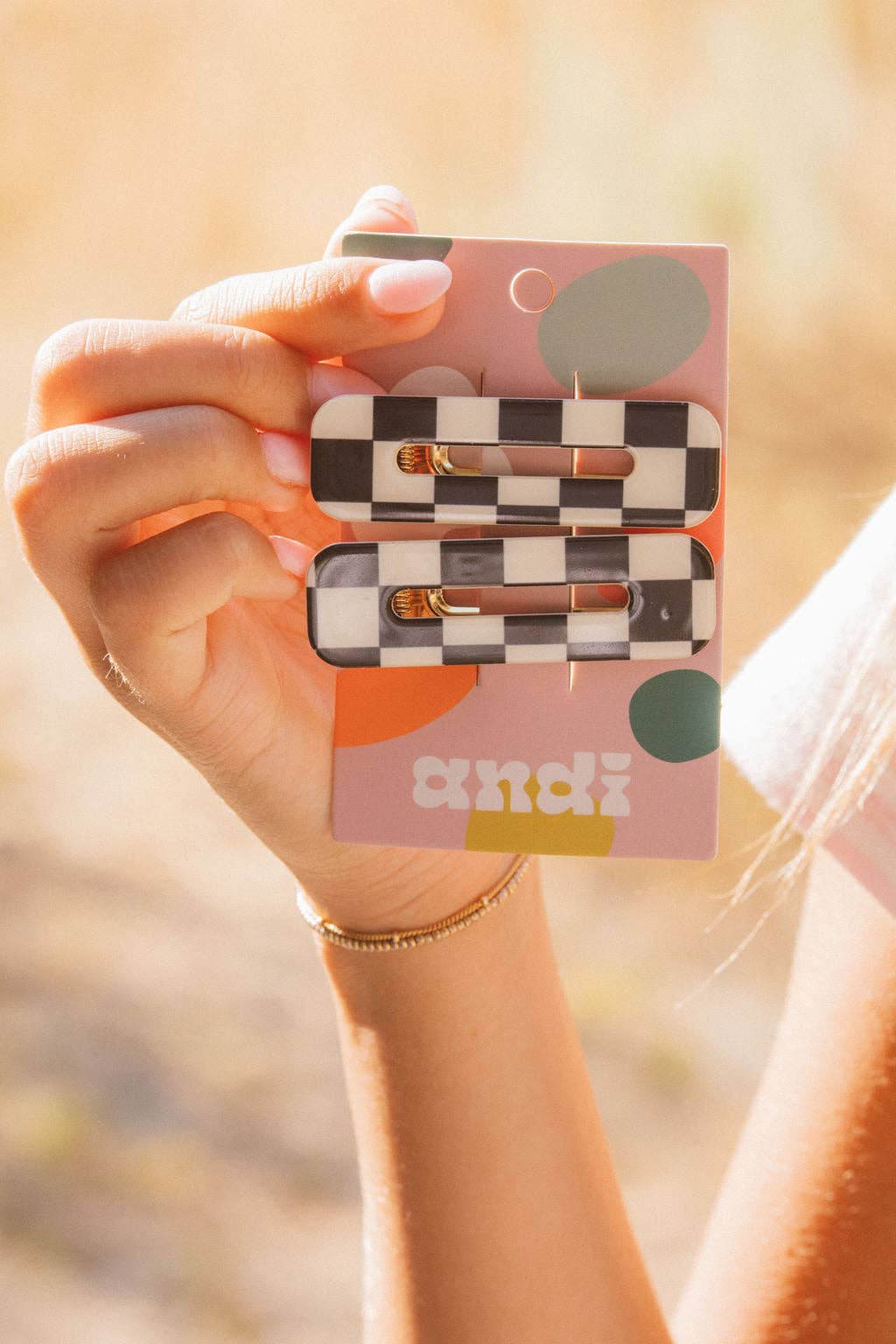 B&W Checked Clips 2-Pack