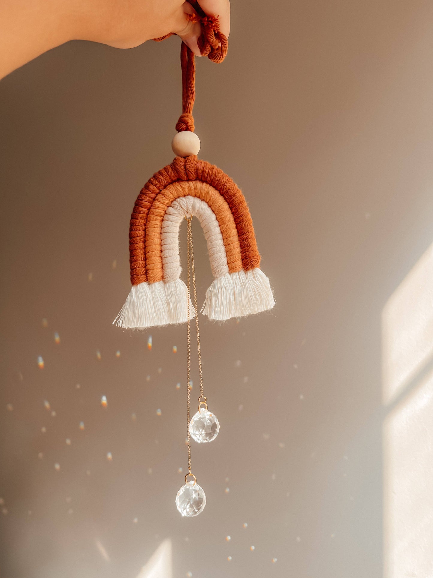 Macrame Suncatcher Rainbow | Window Hanging Light Catcher