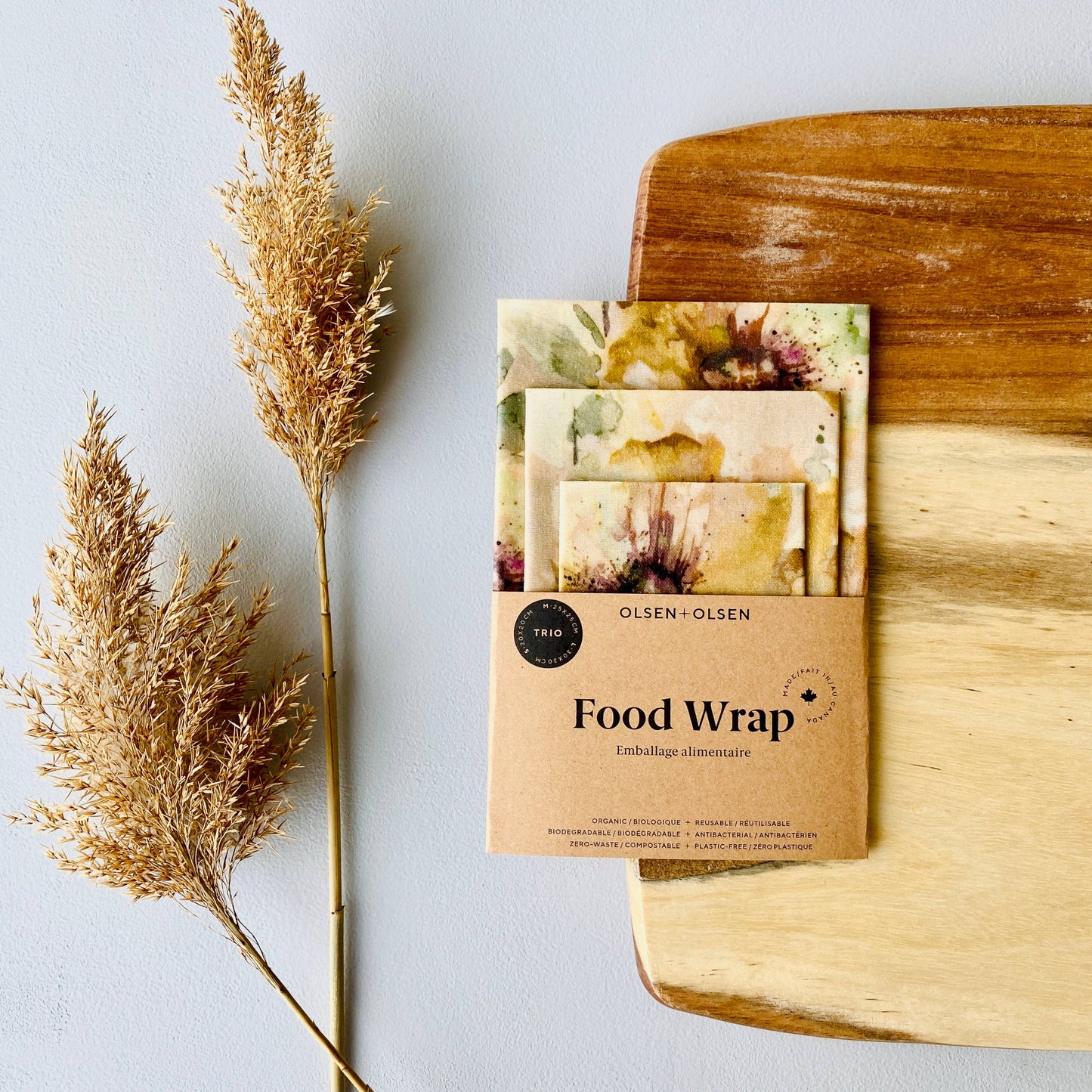 Organic beeswax food wrap - Dunham (pack of 3)