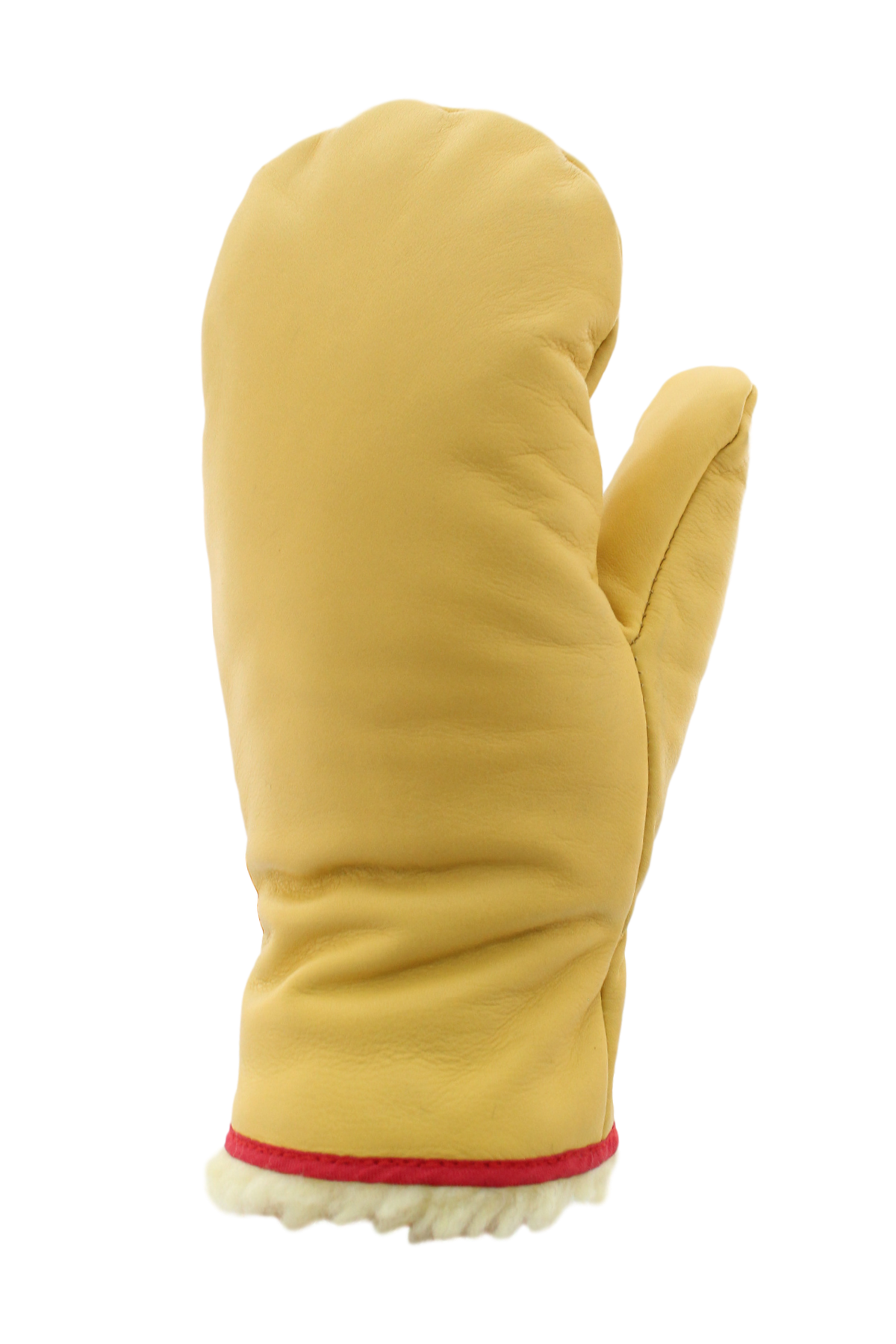 Kids Cowhide Leather Mittens Pile Lined in Black or Wheat