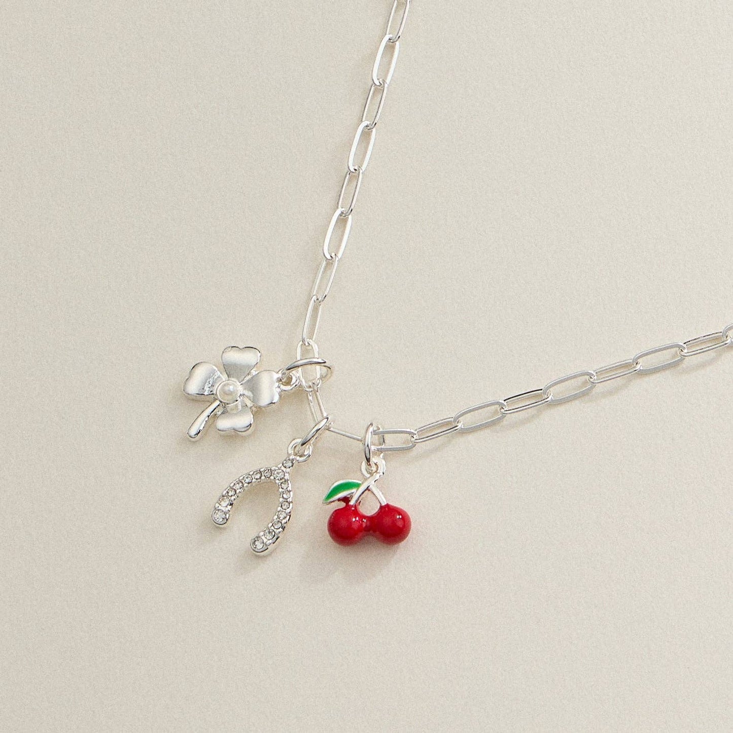 Lucky Charm Trio Necklace - 18K Gold