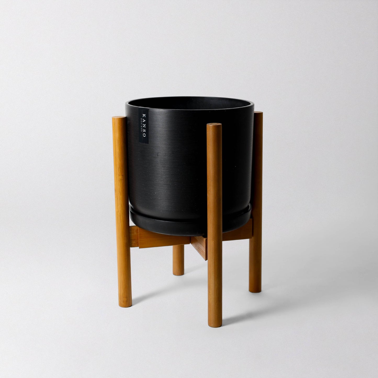 Two Set | 9" Signature Stone Planter & Bamboo Stand