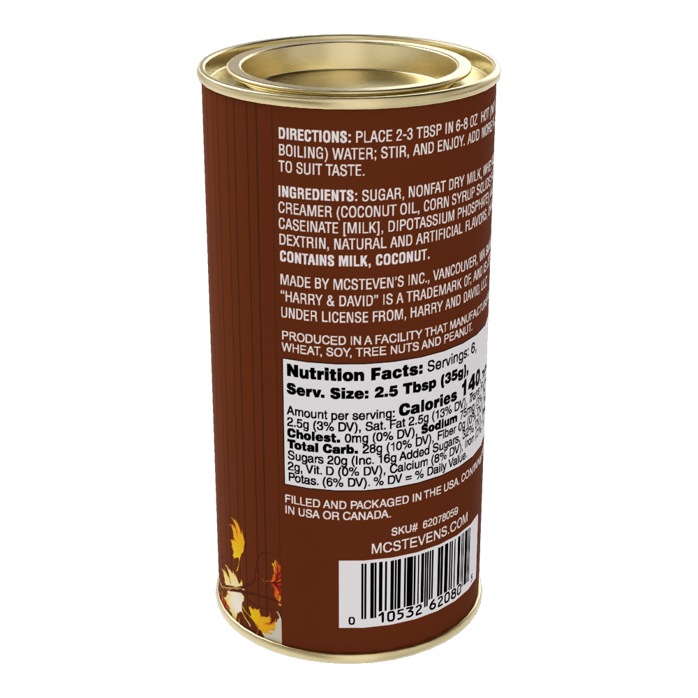 H&D® Fall Maple Pecan White Hot Chocolate (8oz Tins)